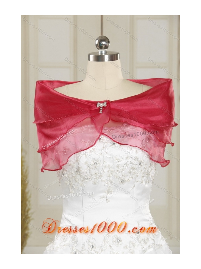 Ruffles Multi Color Bridal Gown with Brush Train and Hand Made Flowers