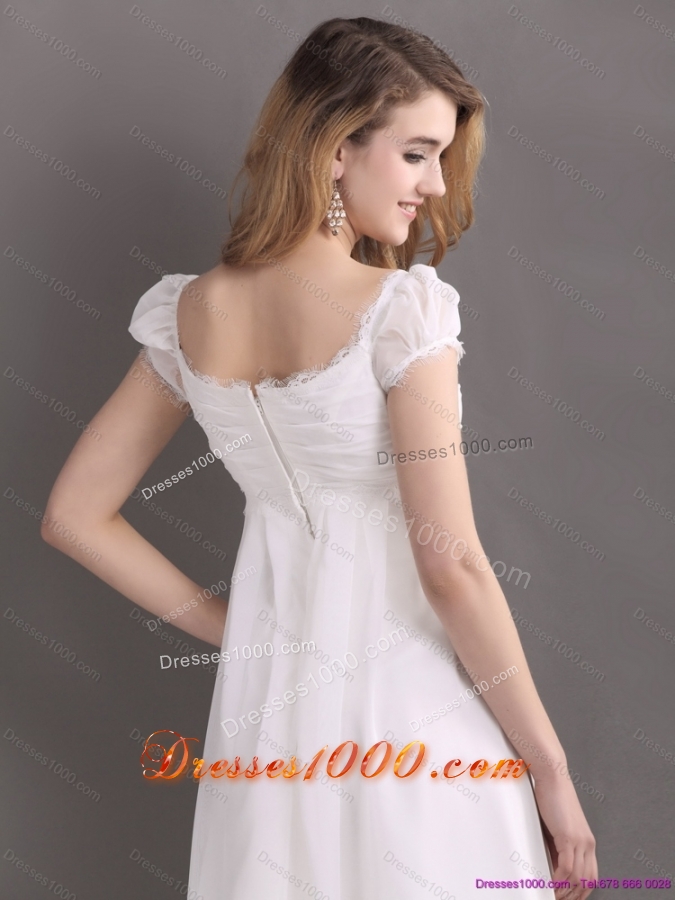 Top Selling 2015 Ruching Square Wedding Dress with Floor Length