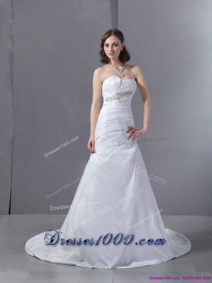 Top Selling 2015 Sweetheart Appliques and Ruching Wedding Dress