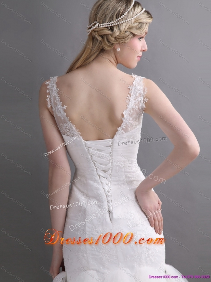 Top Selling Mermaid Wedding Dress with Lace and Ruffles for 2015