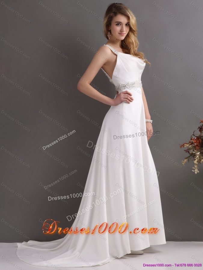 Top Selling Straps Wedding Dress with Paillette for 2015