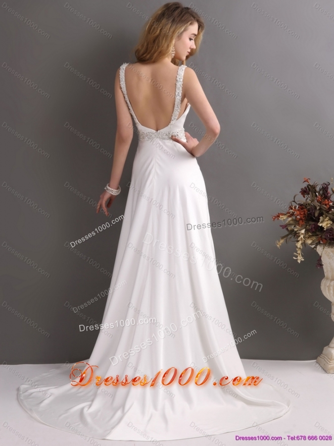 Top Selling Straps Wedding Dress with Paillette for 2015