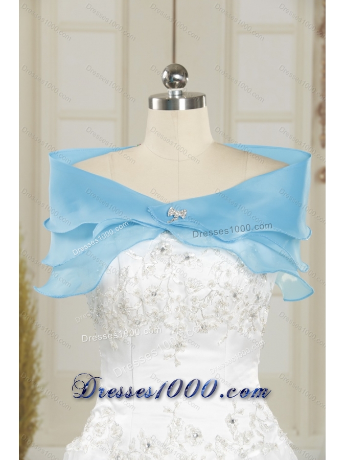 2015 Popular Beading and Ruching Wedding Dresses in White