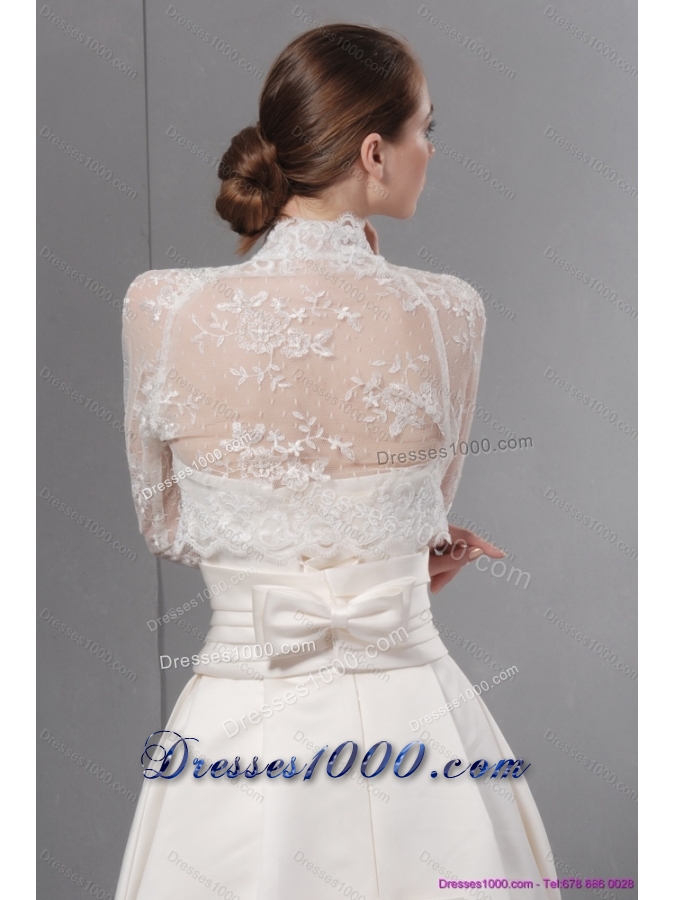 Ruching Strapless White Wedding Dresses with Brush Train for 2015