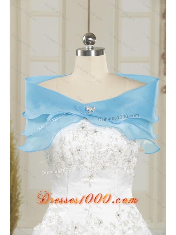 Strapless Ruffles and Beading White Bridal Gowns for 2015