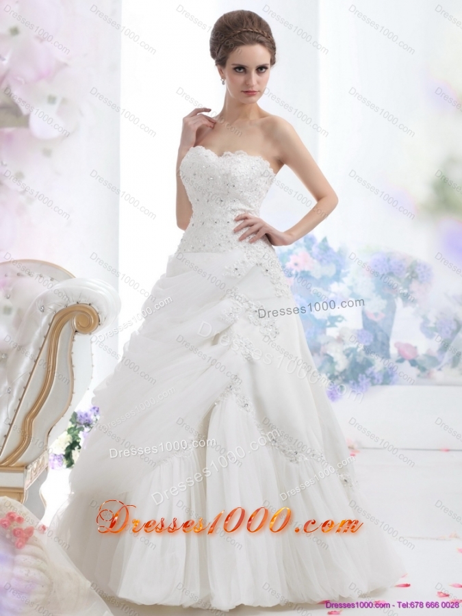 Strapless Ruffles and Beading White Bridal Gowns for 2015