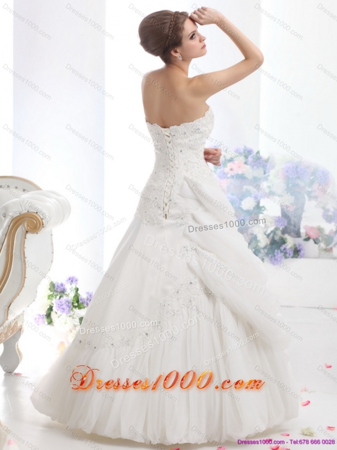 Strapless Ruffles and Beading White Bridal Gowns for 2015