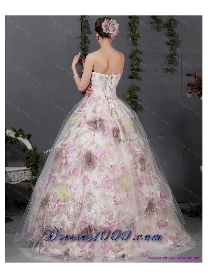 2015 Beautiful Multi Color Quinceanera Gowns with Hand Made Flowers