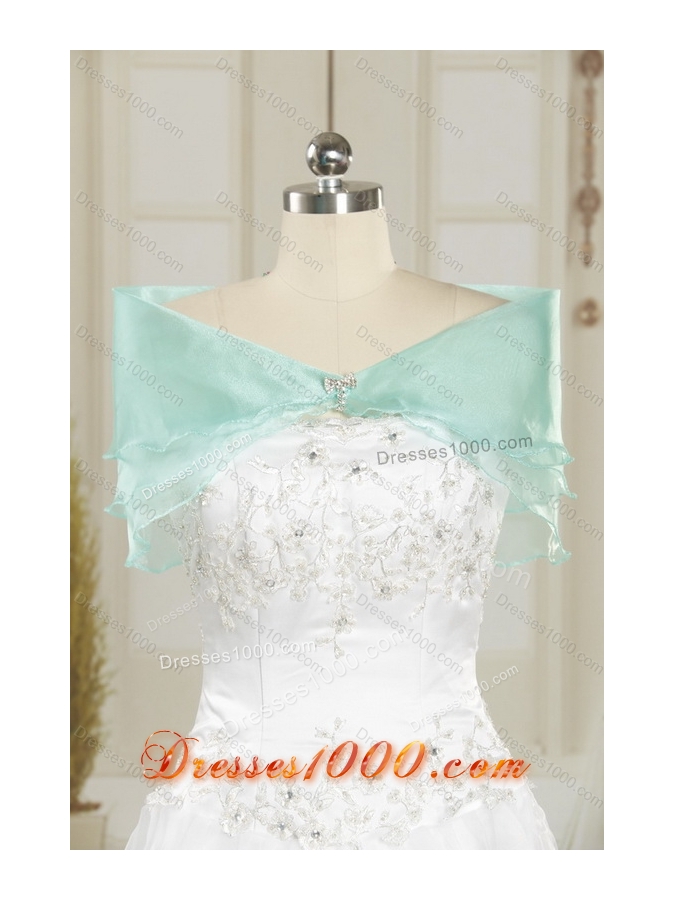 2015 Beading Baby Blue Quinceanera Dresses with Bownot