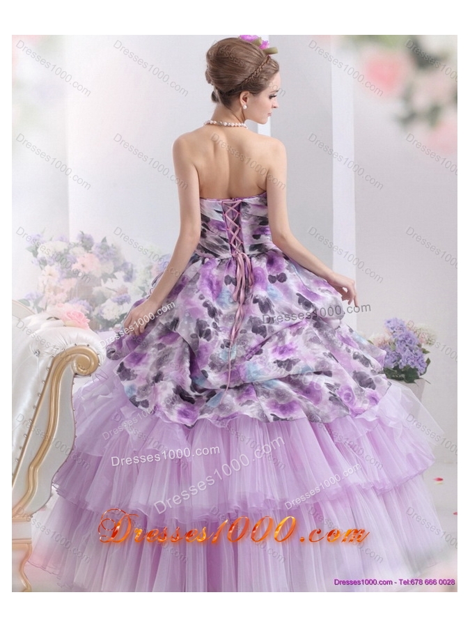 Luxurious 2015 Multi Color Sweet Sixteen Dresses with Hand Made Flowers and Ruffles