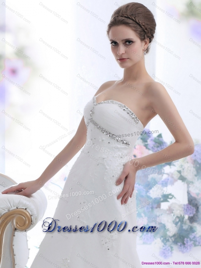 2015 Perfect Sweetheart Wedding Dress with Beadings