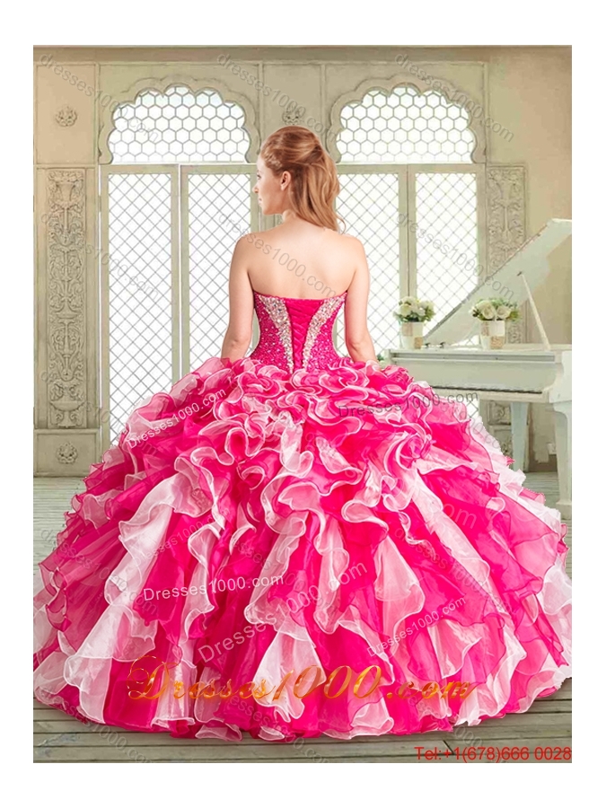 Fashionable Floor Length Sweet 16 Gowns with Beading and Ruffles