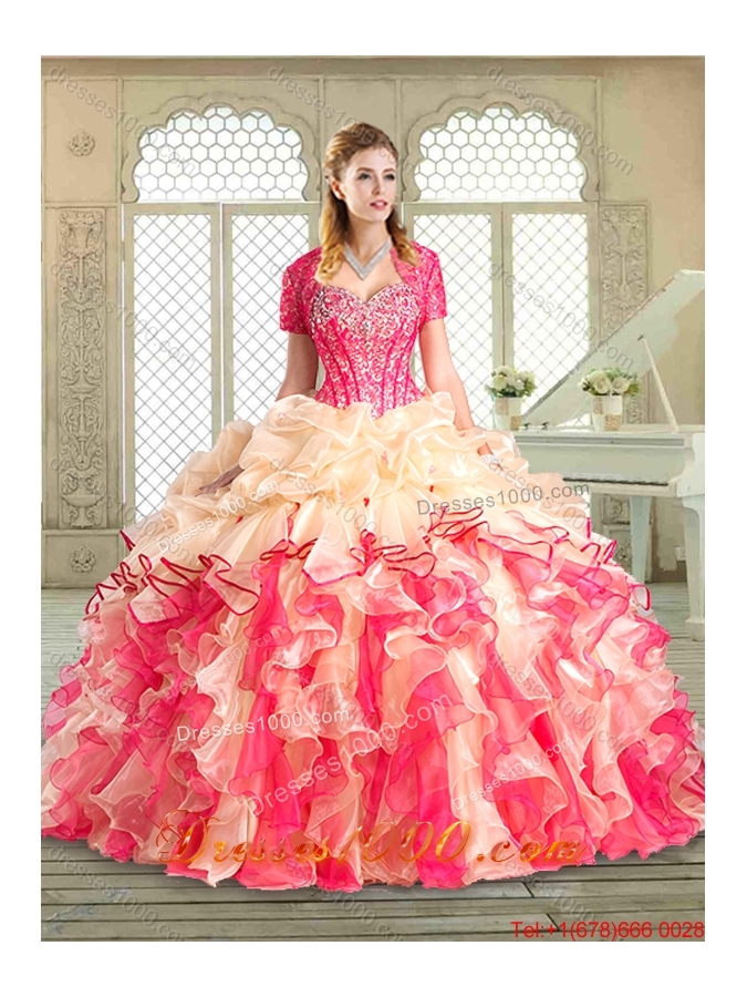 Latest Floor Length Quinceanera Dresses with Beading and Pick Ups for 2016