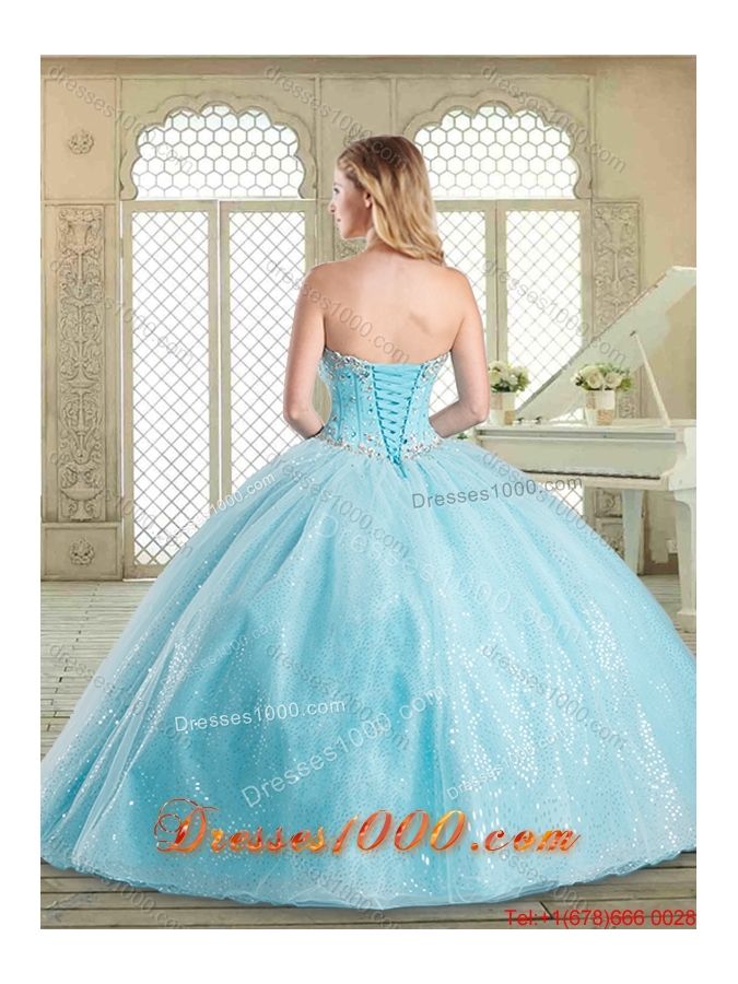 The Super Hot Beading Quinceanera Gowns in Aqua Blue