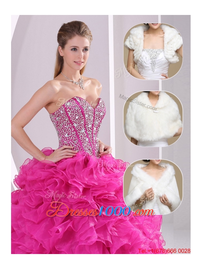 Popular Ruffles and Beading Quinceanera Gowns in Fuchsia