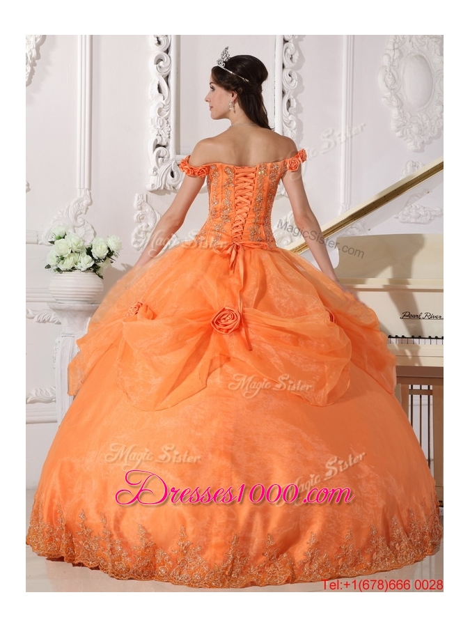 Best Off The Shoulder Sweet 16 Dresses with Appliques and Hand Made Flowers