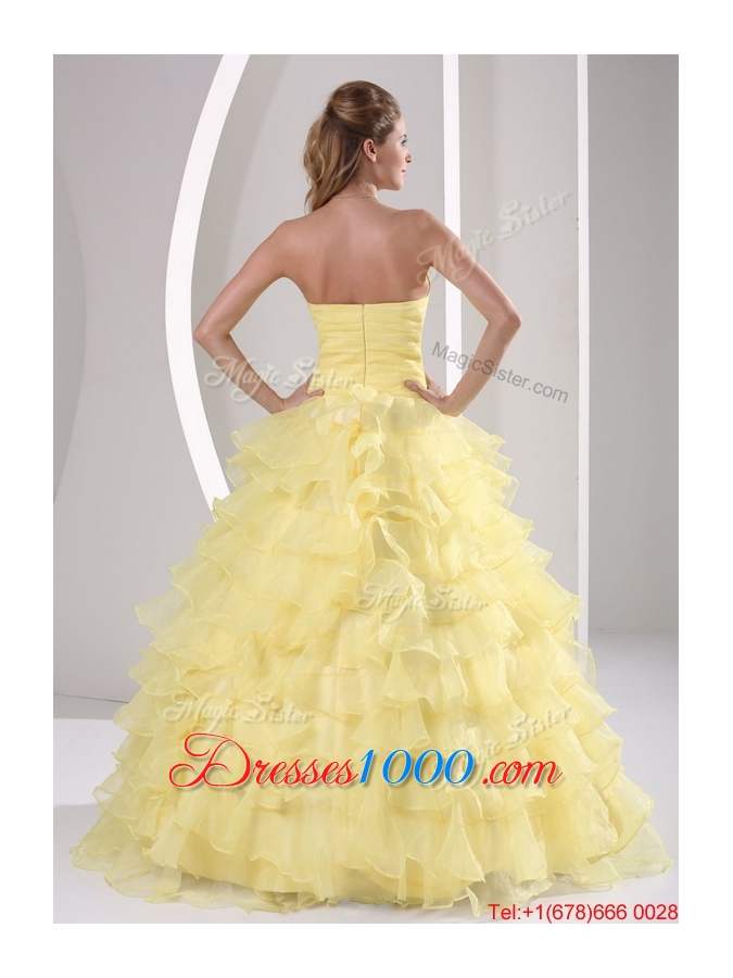 Most Popular Appliques and Ruffled Layers Quinceaners Gowns