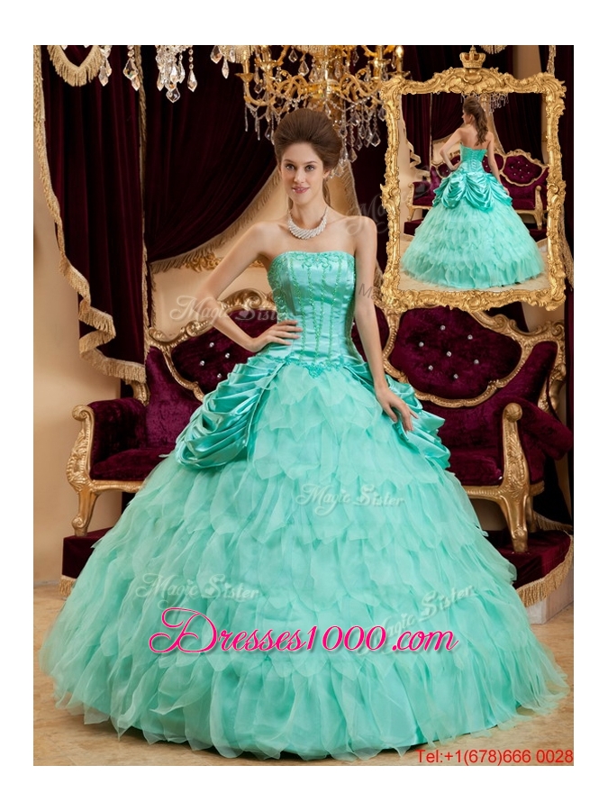 Most Popular Ball Gown Floor Length Ruffles Quinceanera Dresses