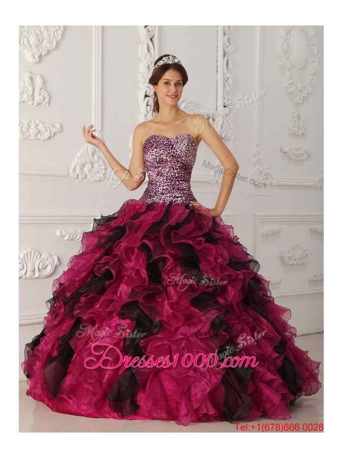 Perfect Sweetheart Ruffles Quinceanera Dresses in Multi Color