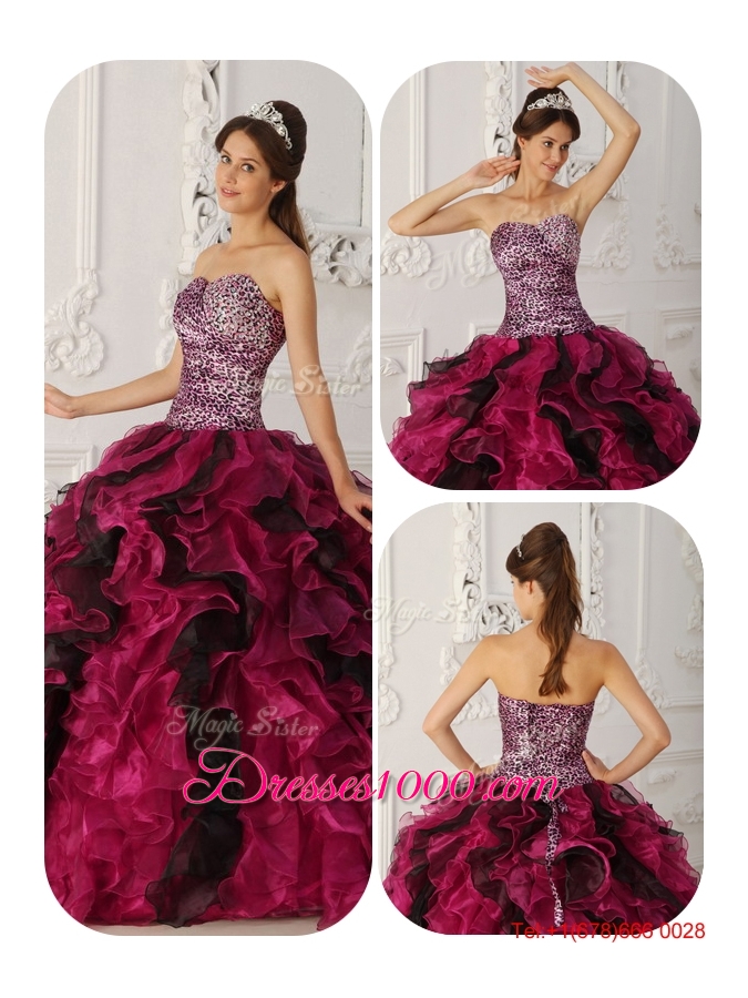 Perfect Sweetheart Ruffles Quinceanera Dresses in Multi Color