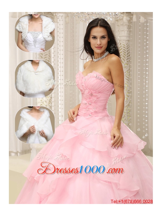 Beautiful Baby Pink Quinceanera Gowns with Beading and Ruffles