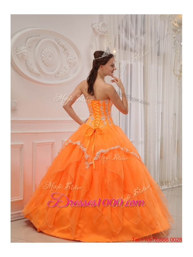 Most Popular Ball Gown Sweetheart Appliques Quinceanera Dresses