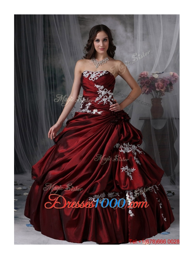 New Style Ball Gown Strapless Appliques Quinceanera Dresses