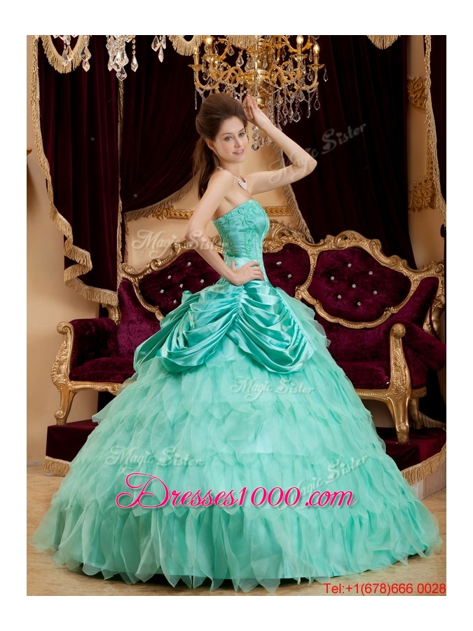 New Style Ball Gown Strapless Ruffles Quinceanera Dresses for 2016