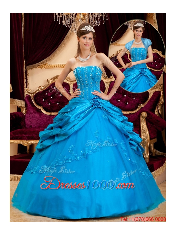 Romantic Ball Gown Strapless Floor Length Sweet Fifteen Dresses