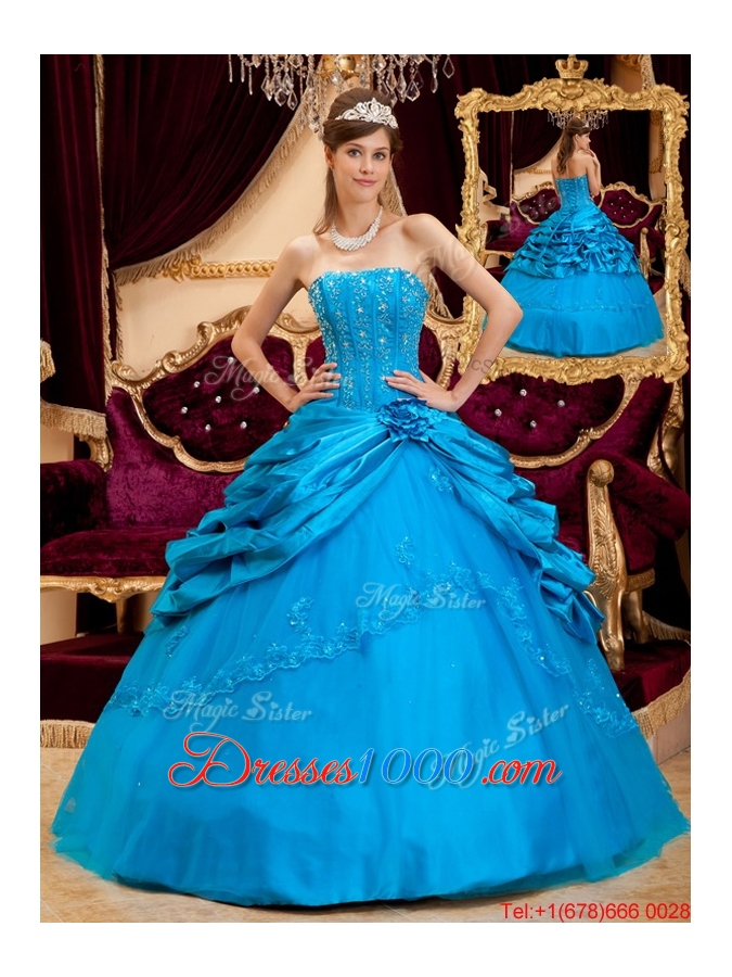 Romantic Ball Gown Strapless Floor Length Sweet Fifteen Dresses