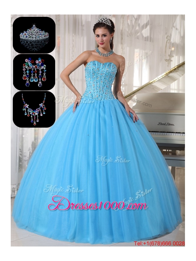 Spring Modern Sweetheart Ball Gown Beading Sweet 16 Dresses