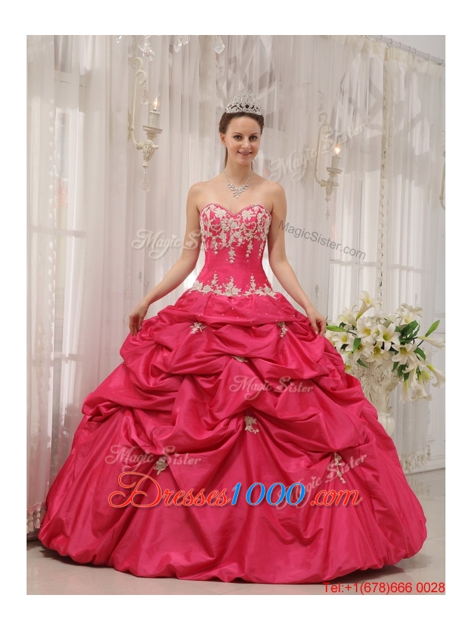 Summer Simple Ball Gown Sweetheart Appliques Quinceanera Dresses