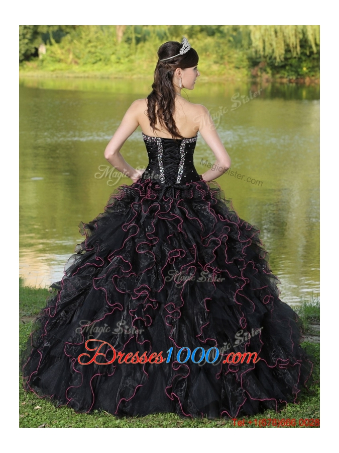 Winter Beautiful Sweetheart Quinceanera Gowns with Ruffles Layered and Beading