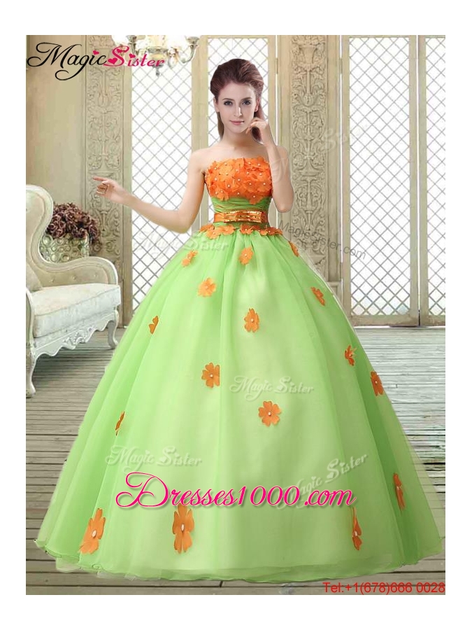2016 Latest Strapless Prom owns with Appliques and Belt