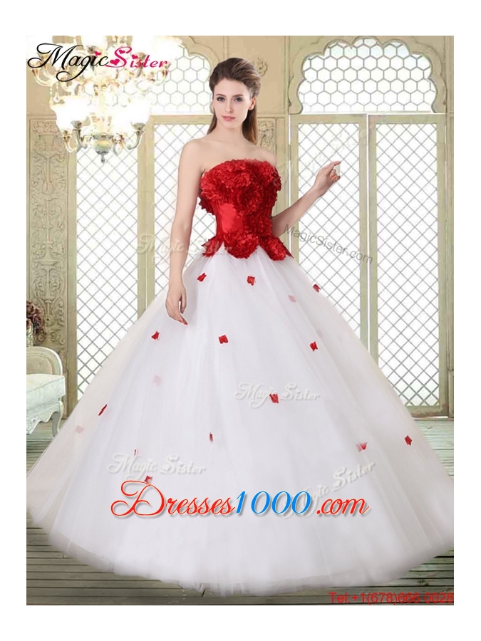 2016 Popular A Line Strapless Prom Dresses with Ruffles