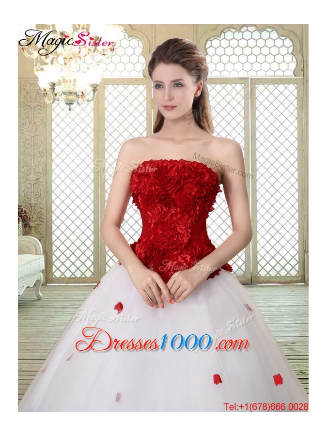 2016 Popular A Line Strapless Prom Dresses with Ruffles