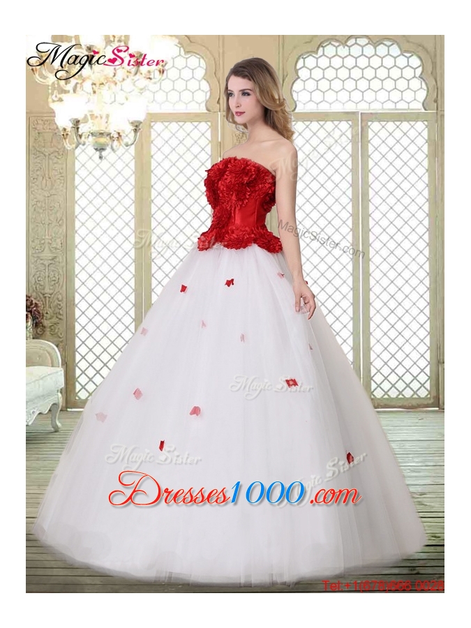 2016 Popular A Line Strapless Prom Dresses with Ruffles