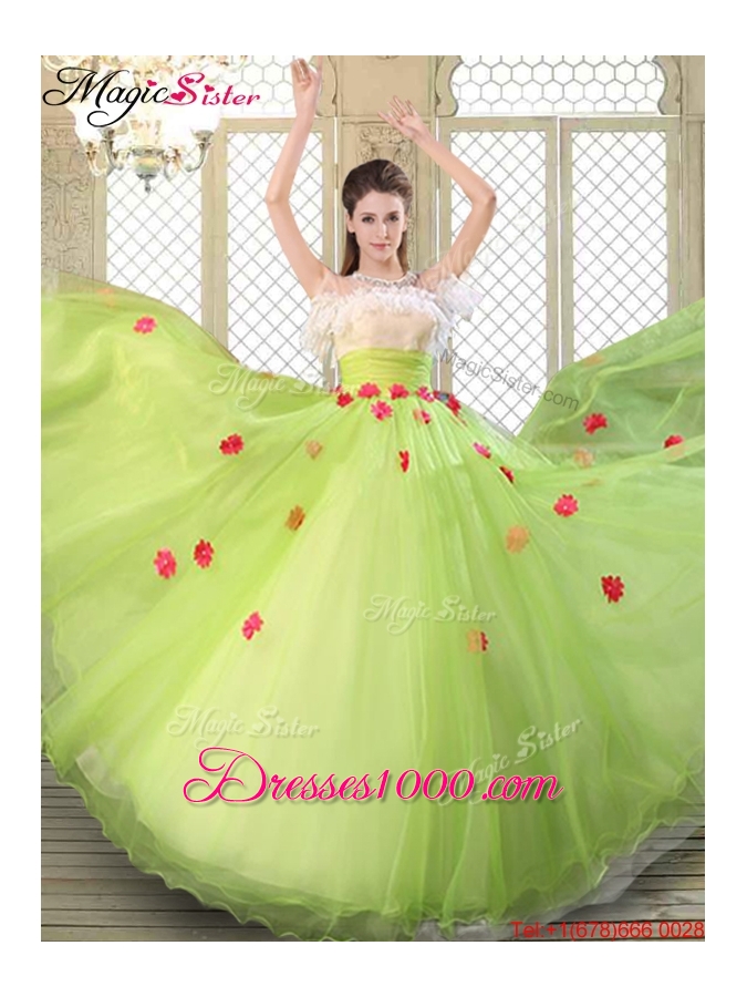 2016 Spring Beautiful Scoop Quinceanera Dresses with Ruffles