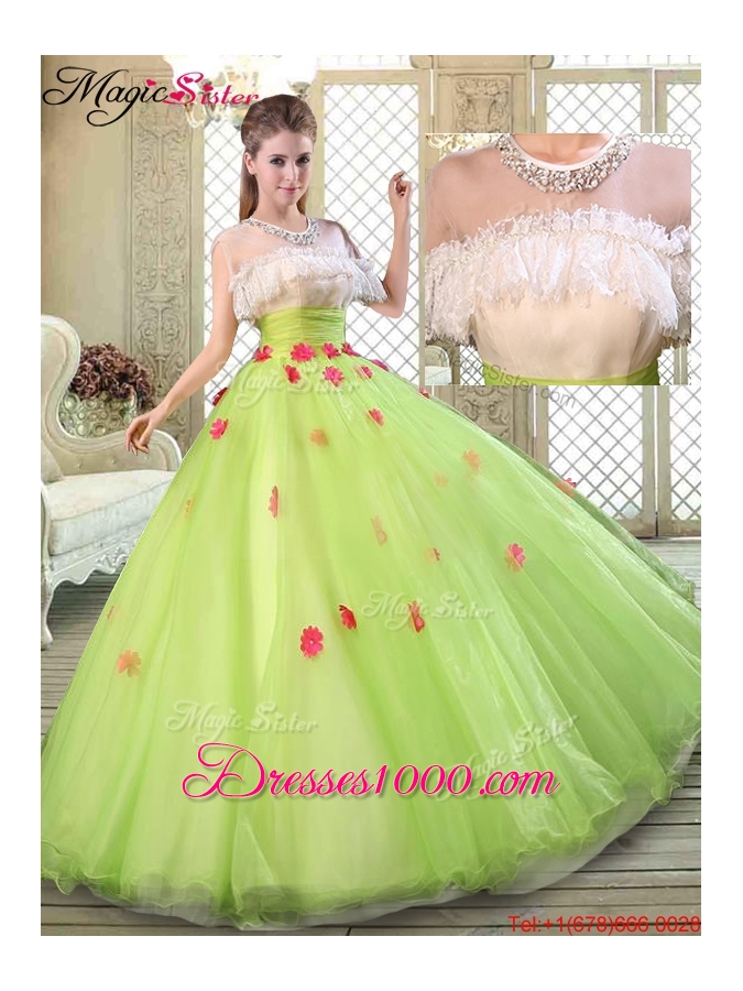 2016 Spring Beautiful Scoop Quinceanera Dresses with Ruffles