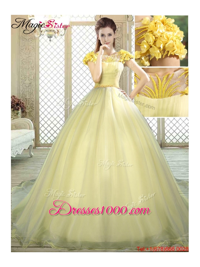 Discount Arrivals Bateau Brush Train Quinceanera Dresses