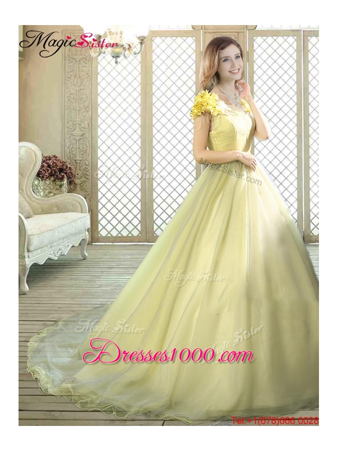 Discount Arrivals Bateau Brush Train Quinceanera Dresses