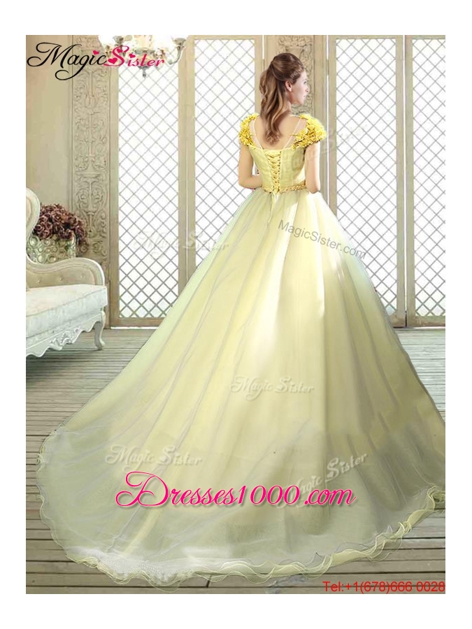 Discount Arrivals Bateau Brush Train Quinceanera Dresses