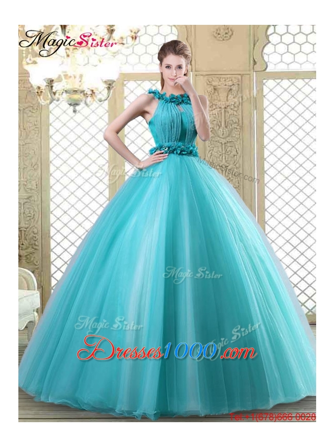 Pretty Bateau Quinceanera Discount Dresses with Ruffles in Teal