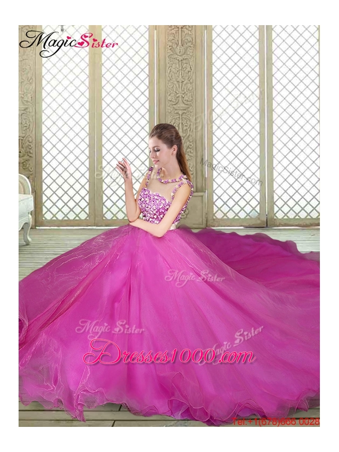 Discount Quinceanera Dresses with Belt and Appliques