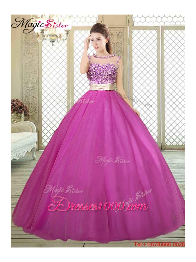 Discount Quinceanera Dresses with Belt and Appliques