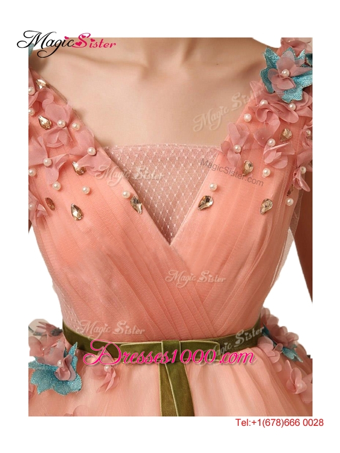 Hot Sale V Neck Discount Quinceanera Dresses with Appliques and Beading