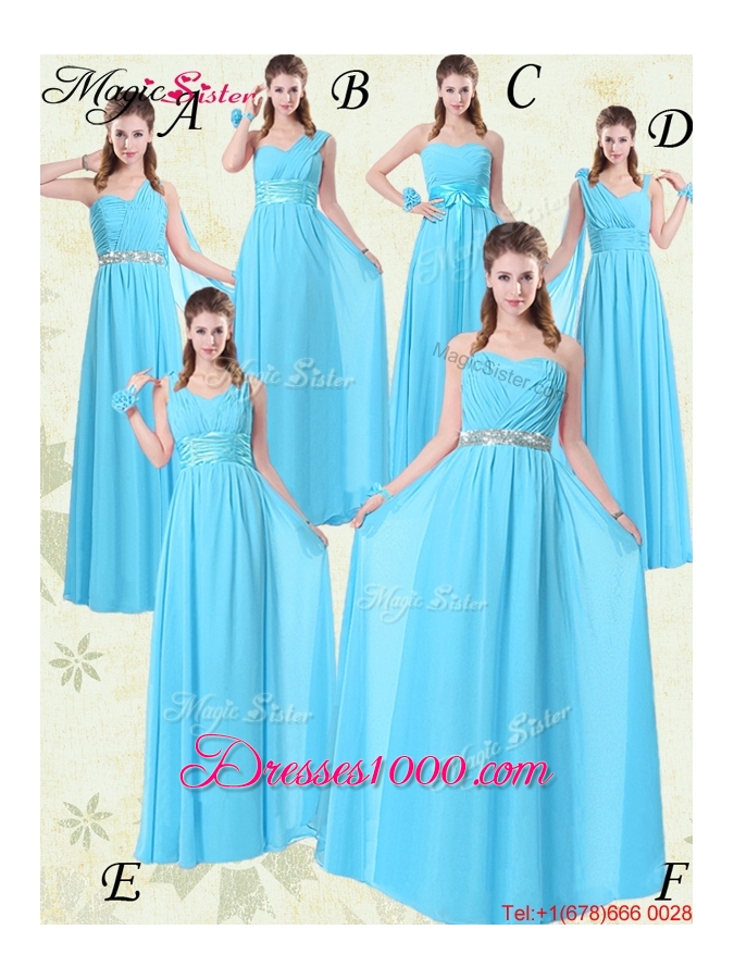 2016 Summer Fashionable Ruching Prom Dresses in Aqua Blue