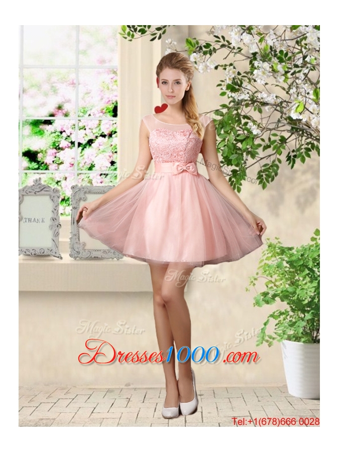 Affordable A Line One Shoulder Appliques Bridesmaid Dresses in Pink