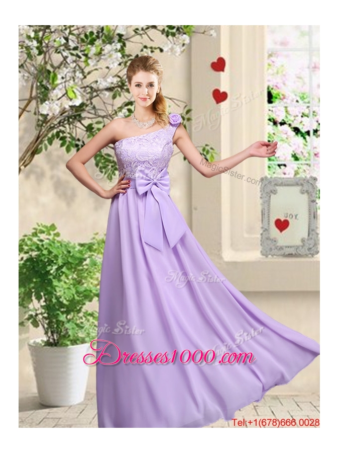 Comfortable Hand Made Flowers Prom Dresses with Lace