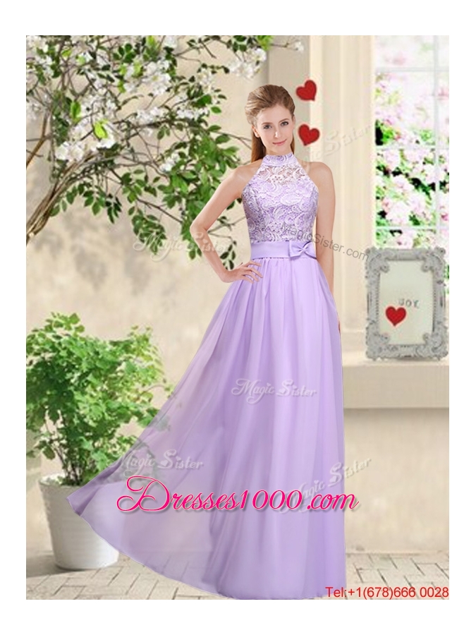 Comfortable Hand Made Flowers Prom Dresses with Lace